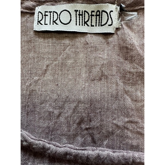 Retro Threads Purple Guazy Lace Trim Bell Sleeve Tunic, Size L - Picture 5 of 10